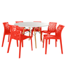 conjunto mesa de jantar redonda eiffel branca 100cm com 6 cadeiras gruvyer magazine decor