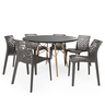 conjunto mesa de jantar redonda eiffel preta 120cm com 6 cadeiras gruvyer magazine decor 5