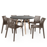 conjunto mesa de jantar redonda eiffel preta 120cm com 6 cadeiras gruvyer magazine decor 6