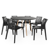 conjunto mesa de jantar redonda eiffel preta 120cm com 6 cadeiras gruvyer magazine decor 9