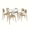 mesa de jantar redonda eiffel 100cm branca com 6 cadeiras italia magazine decor 5