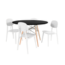 mesa de jantar redonda eiffel preta 120cm com 4 cadeiras italia magazine decor 3