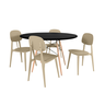 mesa de jantar redonda eiffel preta 120cm com 4 cadeiras italia magazine decor 5