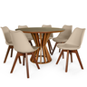 mesa cecilia natural com 6 cadeiras leda v 4