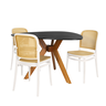mesa de jantar organica nina 120cm preta com 3 cadeiras roma magazine decor 2