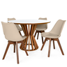 mesa cecilia branca com 4 cadeiras leda v 4