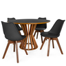 mesa cecilia preta com 4 cadeiras leda v 1