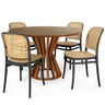 mesa cecilia 120cm natural com 4 cadeiras roma 1