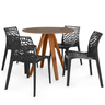 mesa tai natural 90cm com 4 cadeiras gruvyer 1