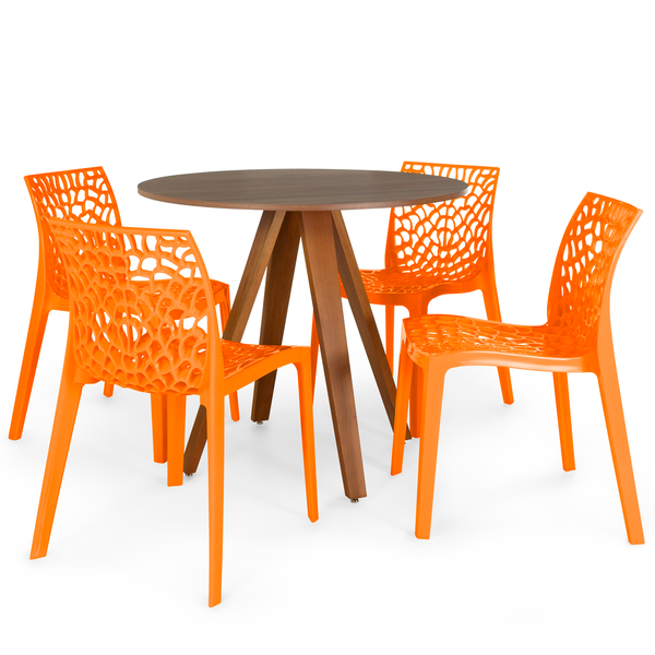 mesa tai natural 90cm com 4 cadeiras gruvyer 4