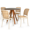 mesa tai 90cm natural com 4 cadeiras roma 2