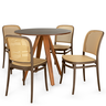mesa tai 90cm natural com 4 cadeiras roma 4