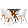 mesa isa 90x90cm preta com 4 cadeiras leda 2