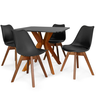 mesa isa 90x90cm preto com 4 cadeiras leca vertice 1