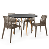 mesa de jantar redonda 4 lugares eiffel preta 120cm com 4 cadeira gruvyer magazine decor 5