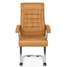 cadeira de escritorio base fixa presidente premium mola ensacada marrom magazine decor 3