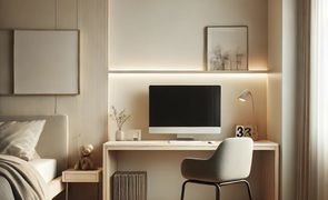 escrivaninha para quartos com os fios escondidos e organizados com de um computador magazine decor