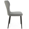 cadeira de jantar estofada em veludo design jacobsen cinza com base de metal magazine decor 4