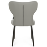 cadeira de jantar estofada em veludo design jacobsen cinza com base de metal magazine decor 5