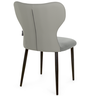 cadeira de jantar estofada em veludo design jacobsen cinza com base de metal magazine decor 6
