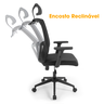 cadeira de escritorio imperial ergonomica nr17 com encosto de cabeca e tela mesh preta magazine decor 2