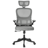 cadeira de escritorio estofada executiva viena com apoio de cabeca cinza magazine decor 4