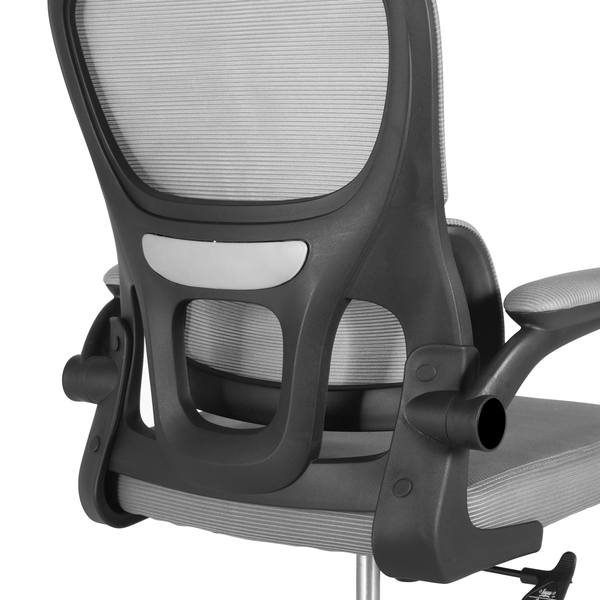 cadeira de escritorio estofada executiva viena com apoio de cabeca cinza magazine decor 9