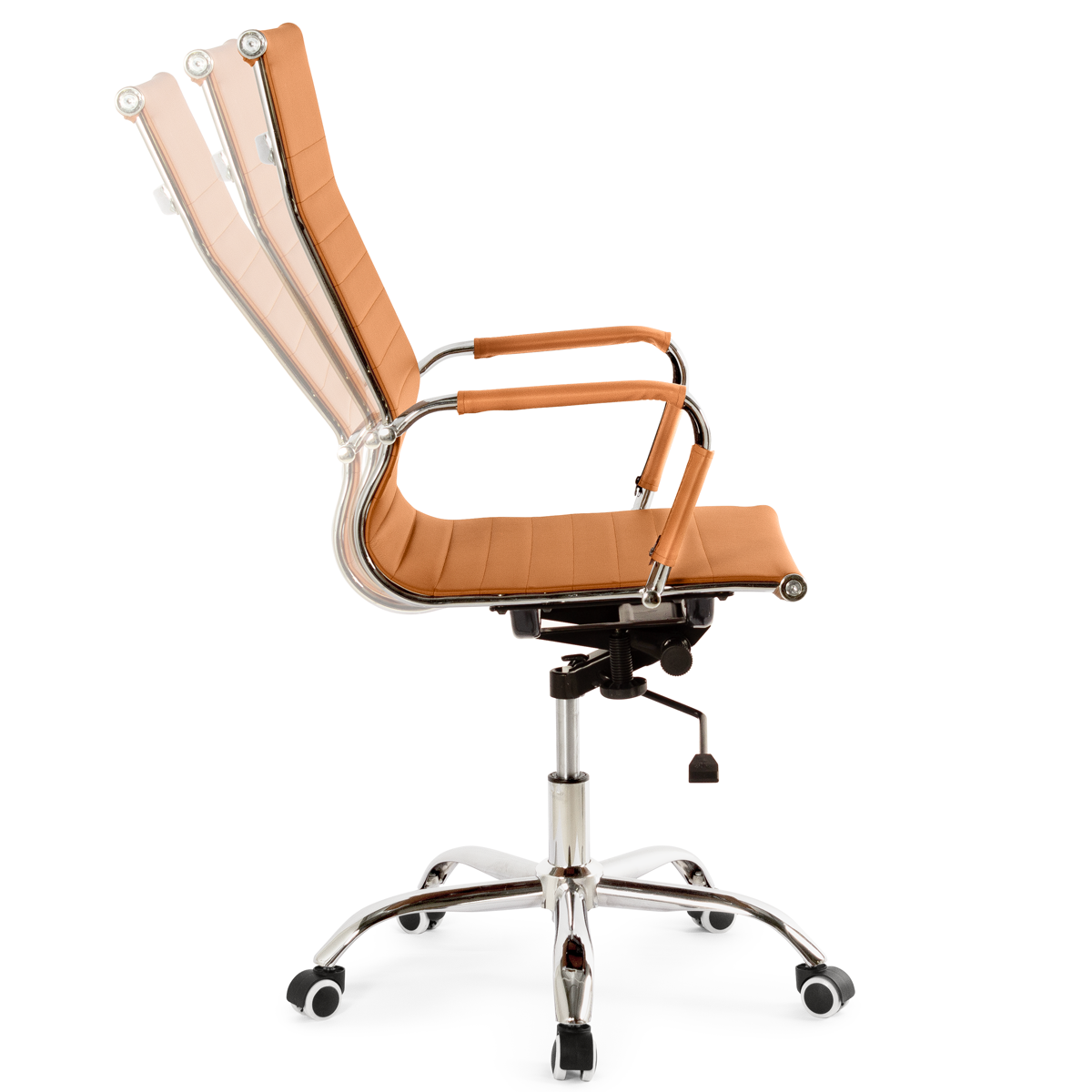 cadeira de escritorio esteirinha com base giratoria e relax cor marrom magazine decor 5