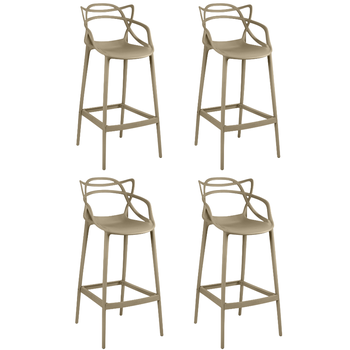 kit 4 banqueta alta com encosto master allegra para cozinhas bancadas e restaurantes em polipropileno varias cores magazine decor 4