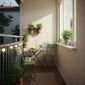 varanda externa com mesa de metal e cadeiras de metal na cor verde musgo com plantas magazine decor