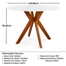 mesa de jantar redonda marci branca 120cm com base de madeira macica magazine decor 2