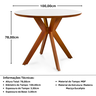 mesa de jantar redonda branca 100cm marci premium com base de madeira macica magazine decor 1