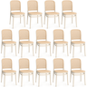 kit 14 cadeiras de jantar roma para sala e cozinha bege