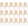 kit 18 cadeiras de jantar roma para sala e cozinha bege
