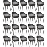 kit 20 cadeiras de jantar estofada marcela preto