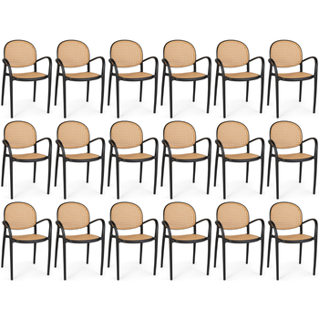 kit 18 cadeiras de jantar roma com braco para sala e cozinha preto