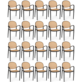 kit 20 cadeiras de jantar roma com braco para sala e cozinha preto