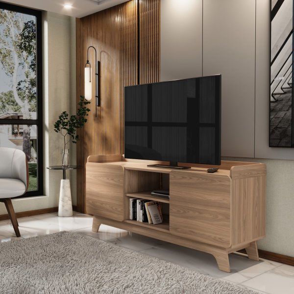 rack para tv ate 65 com 2 portas 150cm john natural magazine decor 3