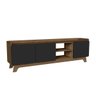 rack para tv ate 75 com 3 portas 200cm john preto magazine decor 2
