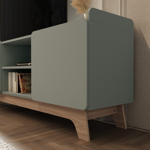 rack para tv ate 75 com 3 portas 200cm john verde magazine decor 1