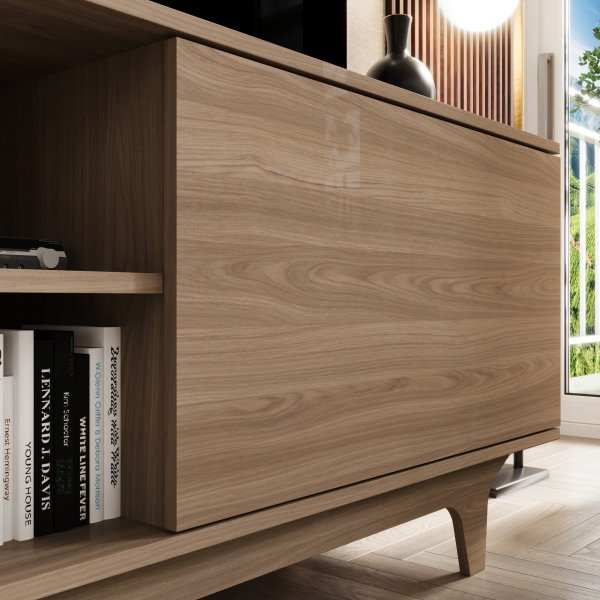 rack para tv ate 65 com 2 portas e nichos 160cm lars natural magazine decor 8