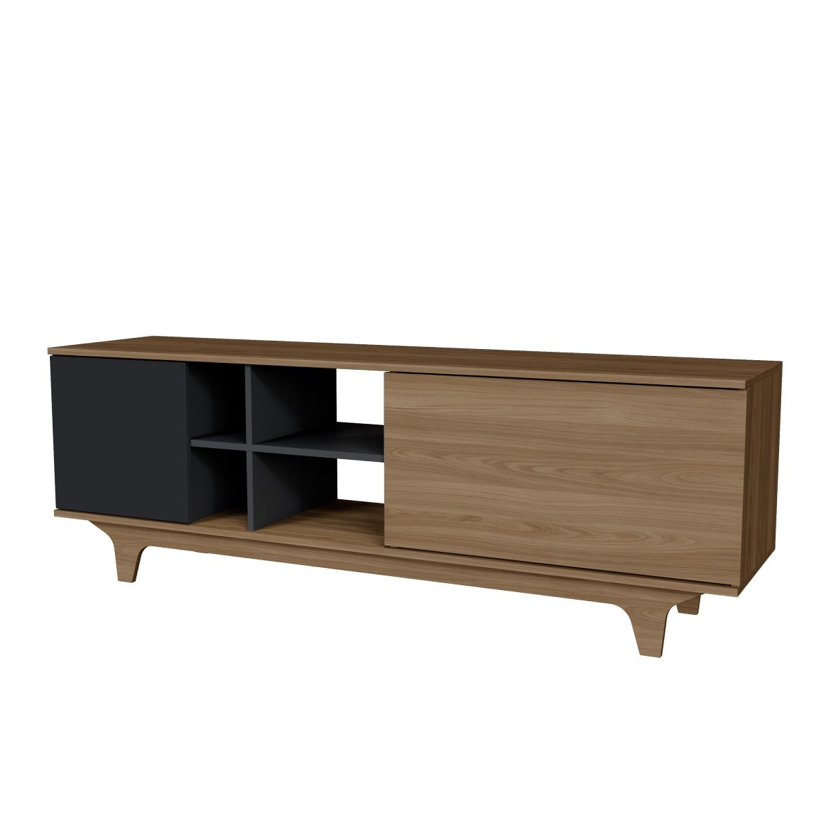 Rack para TV até 75'' com 2 Portas e Nichos 200cm Lars Verde