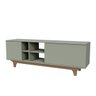 rack para tv ate 65 com 2 portas e nichos 160cm lars verde magazine decor 2