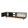 rack para tv ate 75 com 2 portas e nichos 200cm lars preto magazine decor 5
