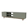 rack para tv ate 75 com 2 portas e nichos 200cm lars verde magazine decor 2