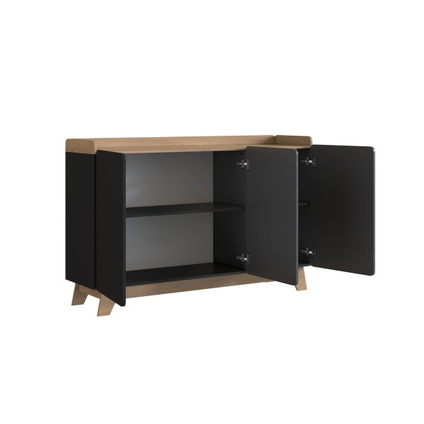 balcao buffet 3 portas 150cm john preto magazine decor 5