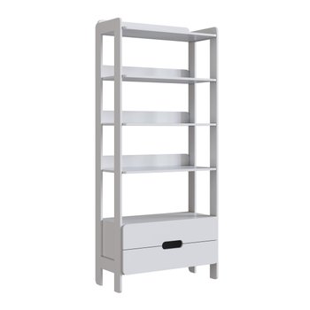 armario estante multiuso 4 prateleiras e 2 gavetas elvis branco magazine decor 2