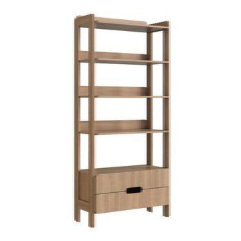 armario estante multiuso 4 prateleiras e 2 gavetas elvis natural magazine decor 2