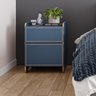 mesa de cabeceira 2 gavetas 45cm cindy azul magazine decor 5