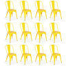 kit 12 cadeiras iron tolix design industrial amarelo